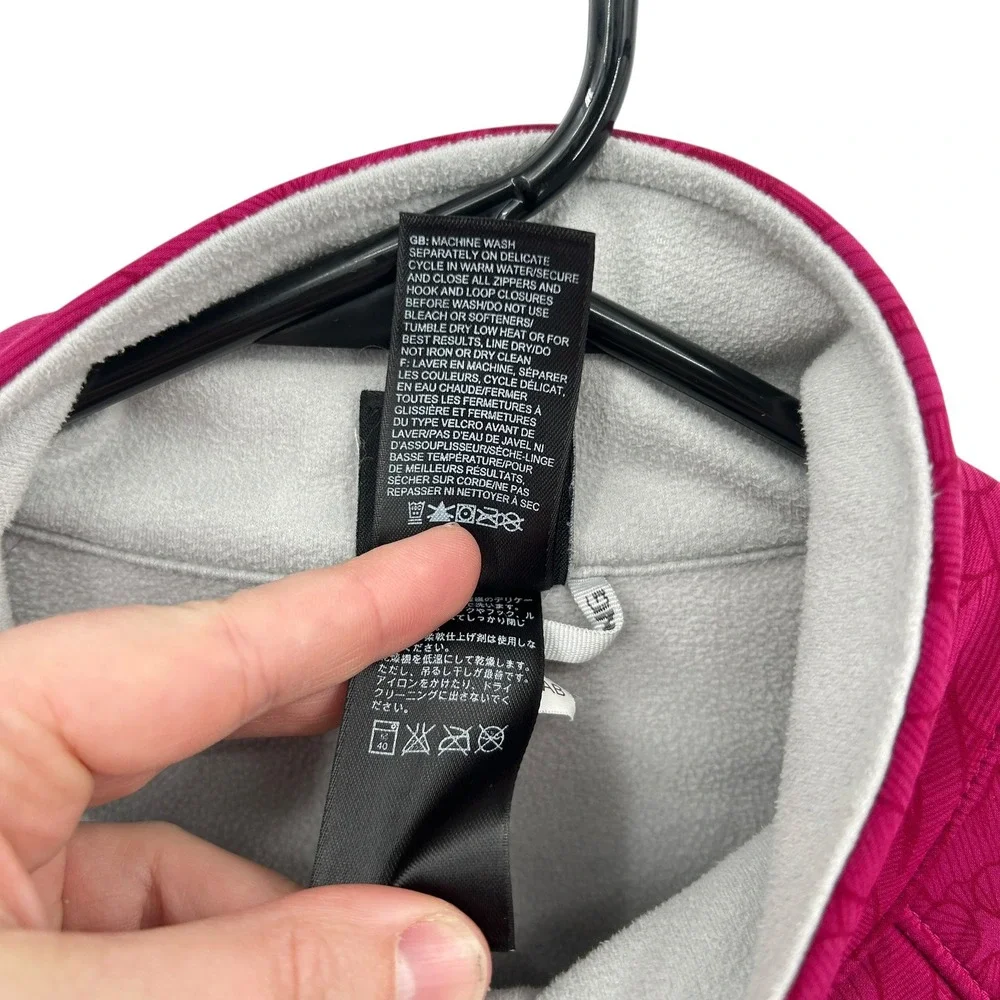 The North Face Apex Bionic Jacket Full Zip M Pink Floral Softshell Hiking Fleece